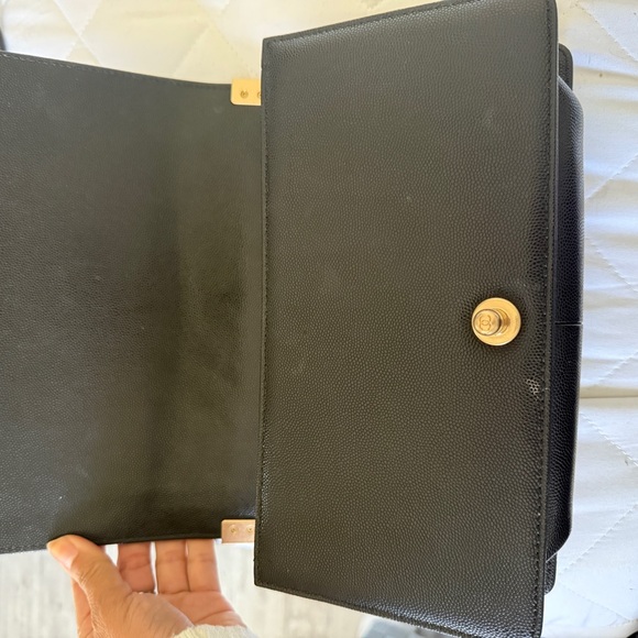 Black Quilted Leather Bag with Gold Chain - Picture 11 of 14